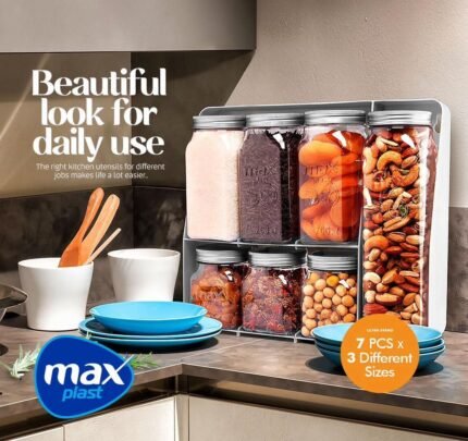 حامل توابل بالعلب 7 قطعه كبير من ماكس