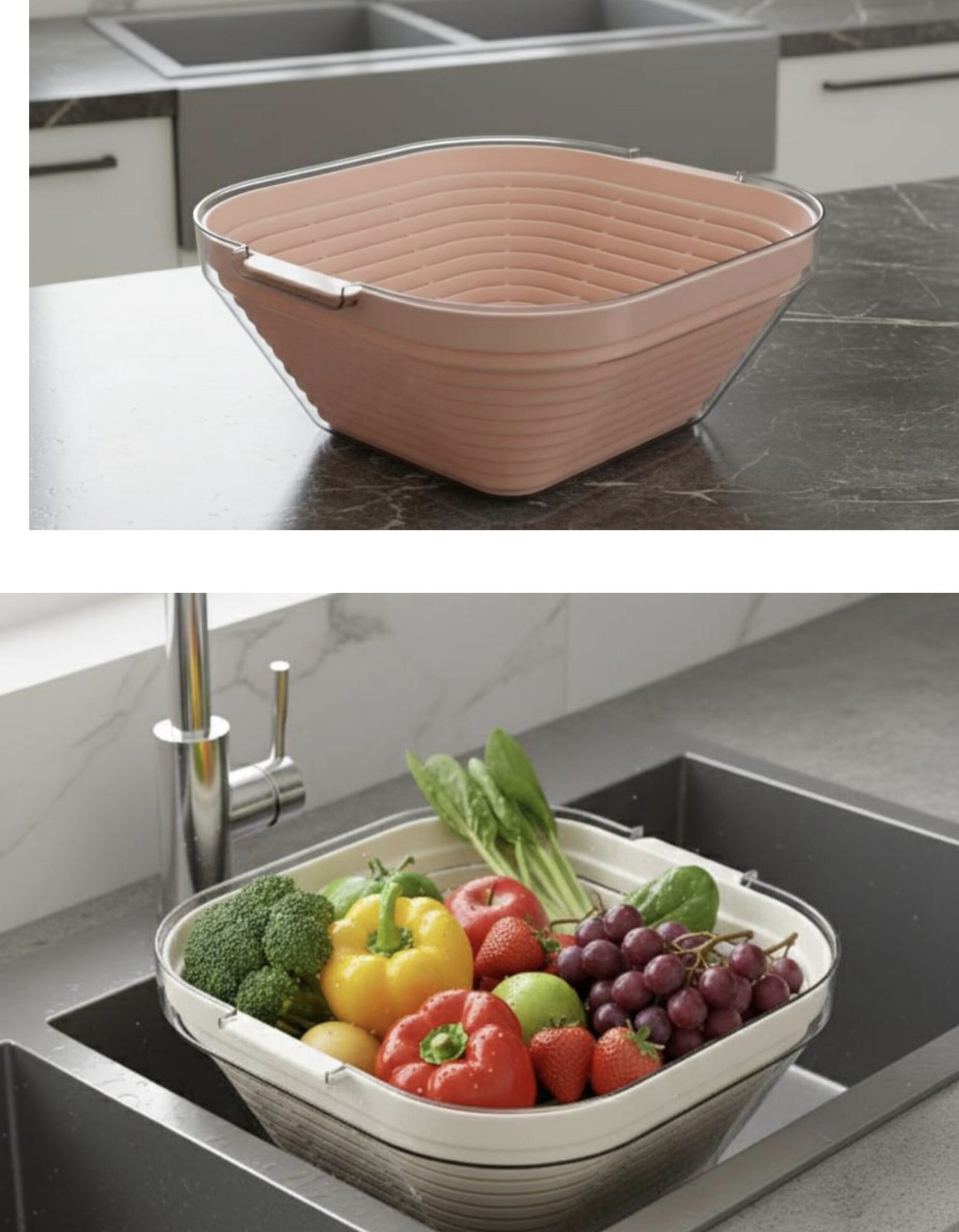 طقم مصفاه مربع  بالطبق ضد الكسر لافا من ماكس