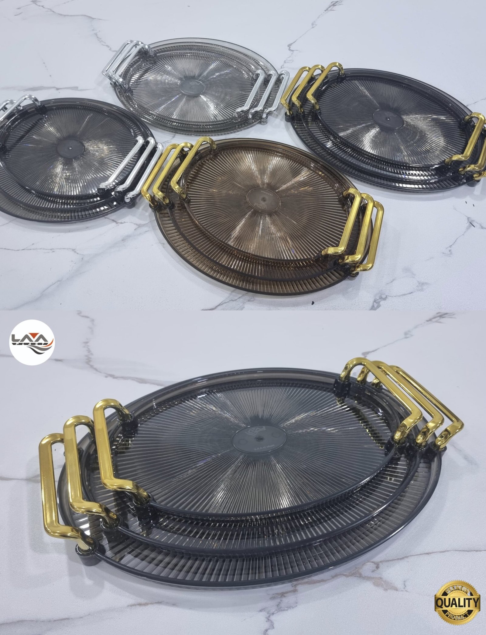 طقم صواني لافا ضد الكسر شكل ديكور من ماكس